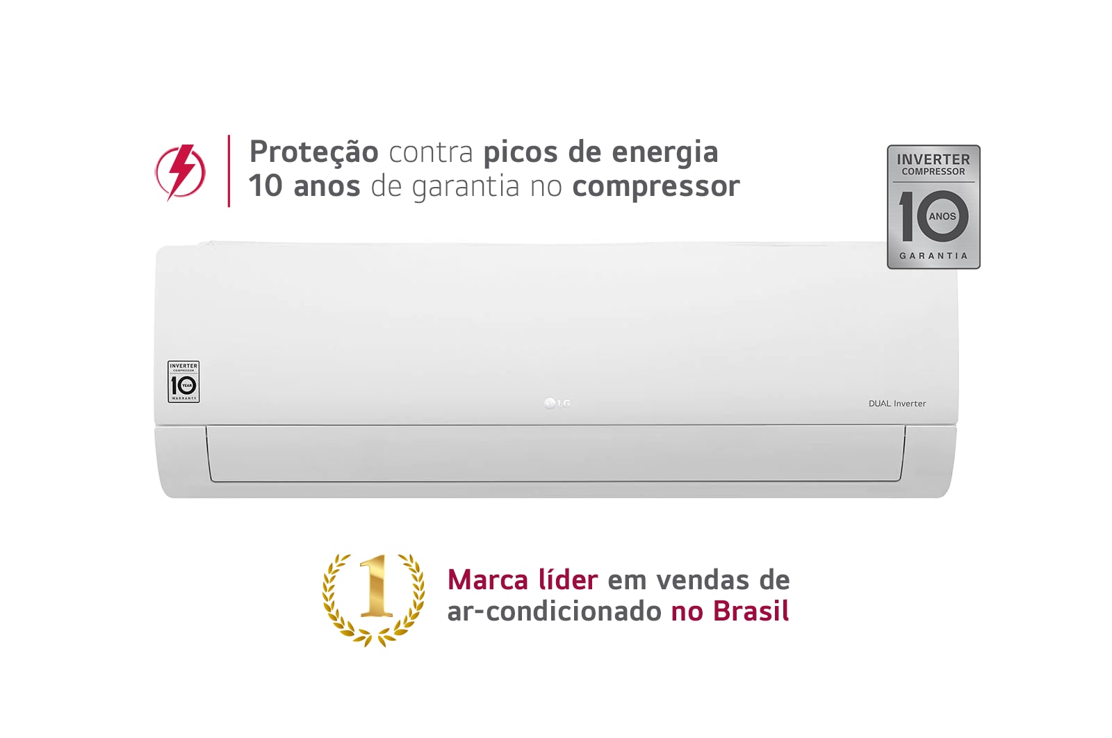 Vista frontal de Ar-Condicionado Split LG DUAL Inverter Compact 18.000 BTUs 220V Frio S4-Q18KL3A S4-Q18KL3AA