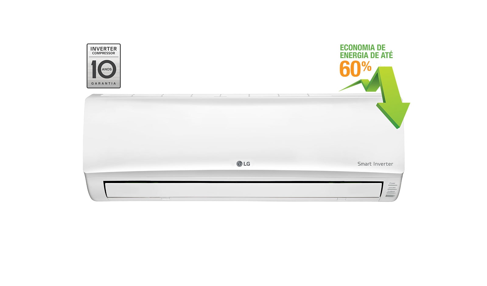 Vista frontal de Ar Condicionado Split LG Smart Inverter, 22.000 Btu/h Frio US-Q242CSG3