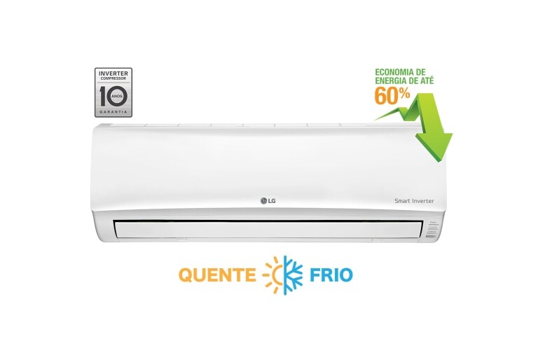 Vista frontal de Ar Condicionado Split LG Smart Inverter, 22.000 Btu/h Quente/Frio US-W242CSG3
