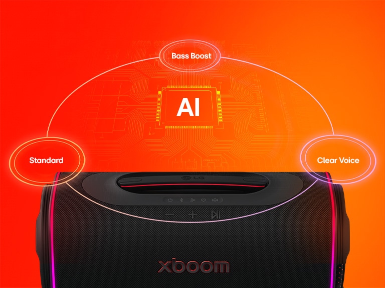 Caixa bluetooth LG xboom Blast, caixa de som portátil, com AI Sound que otimiza música potente e encorpada com nitidez e música limpa