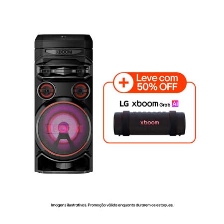 Torre de Som LG XBOOM Graves Potentes, Bass Boost, Iluminação Colorida, Karaokê, Party Speaker - RNC5 - RNC5