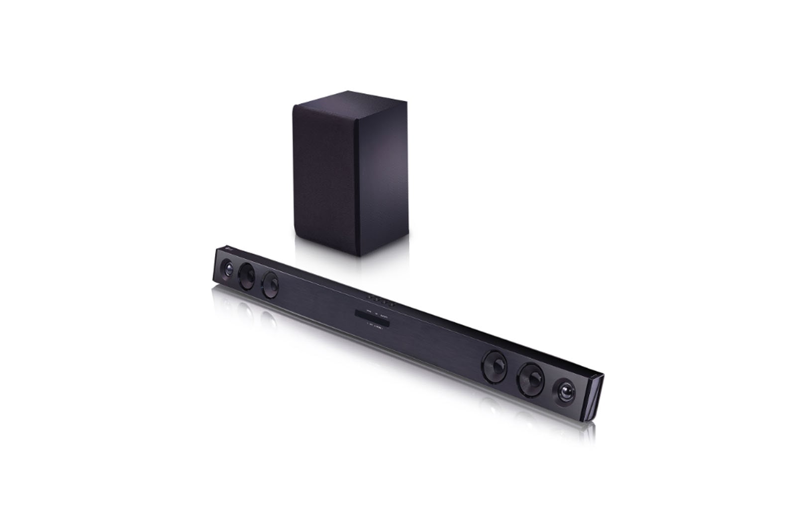 LG Soundbar LG SQC2 2.1 Canais 300W RMS Bluetooth 4.0 Auto Sound Engine (ASE) Adaptive Sound Control (ASC) Sem Fios, SQC2