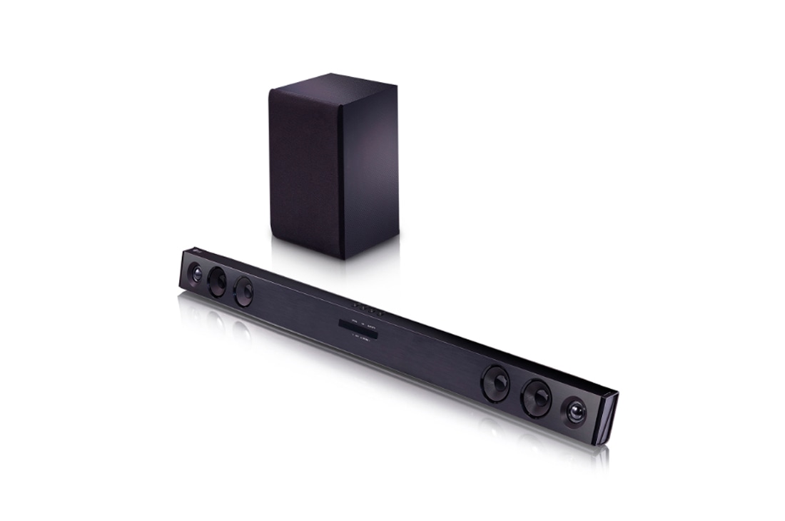 LG Soundbar LG SQC2 2.1 Canais 300W RMS Bluetooth 4.0 Auto Sound Engine (ASE) Adaptive Sound Control (ASC) Sem Fios, SQC2