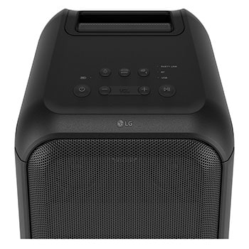 45-degree angle of top view. It shows buttons and LG logo.