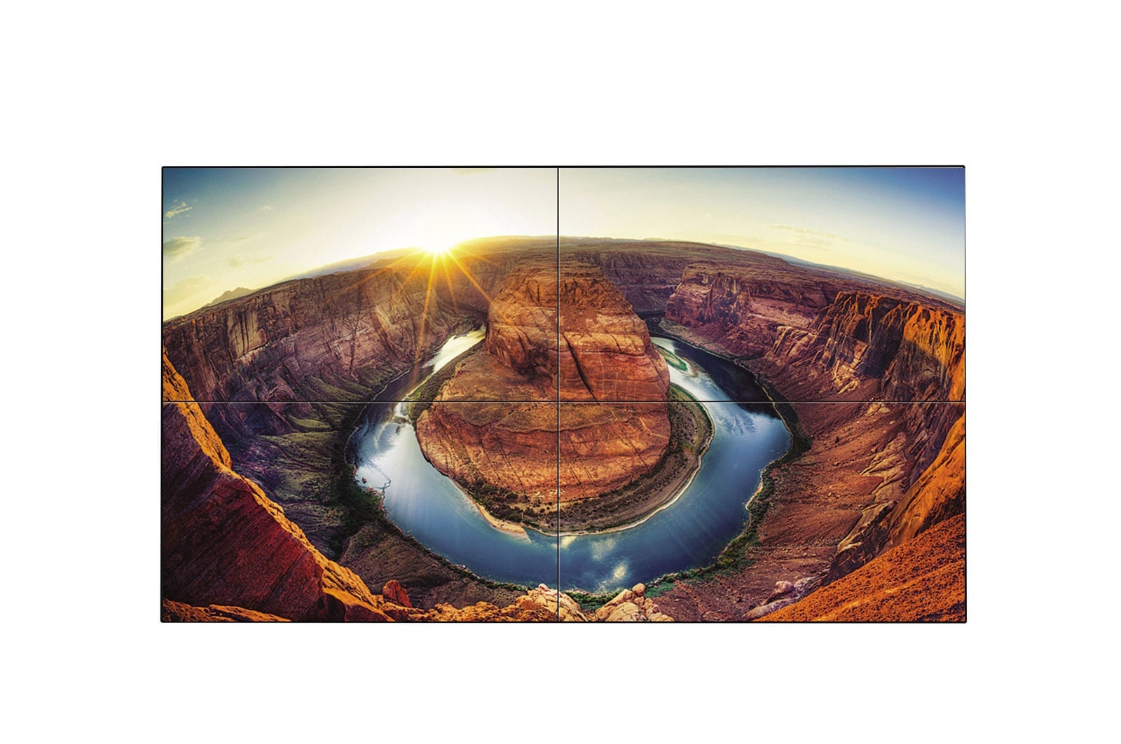 Video wall com moldura simétrica de 0,9 mm 55'' 500 nits FHD
