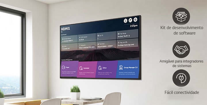 Várias tarefas podem ser realizadas simultaneamente com a interface gráfica intuitiva. 