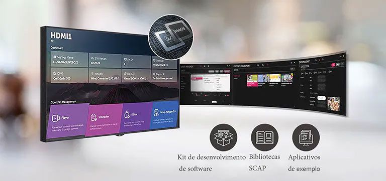 Uma série de tarefas que podem ser feitas simultaneamente são facilmente organizadas por meio da plataforma webOS.