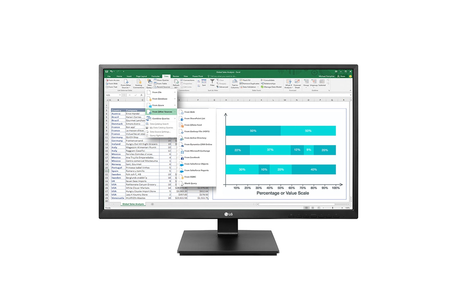 LG 24'' IPS FHD Monitor with Flicker Safe, Built-in Power, Adjustable Pivot Stand, Wall Mountable & Mini PC Connection Available, 24BK550Y gallery image 1, 24BK550Y-I, thumbnail 1