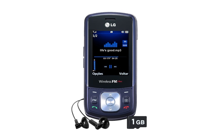 LG Telefone com rádio FM com gravador e antena interna, MP3 Player e câmera de 2 Mega Pixels, GB230 - Roxo