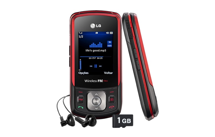 LG Telefone com rádio FM com gravador e antena interna, MP3 Player e câmera de 2 Mega Pixels, GB230