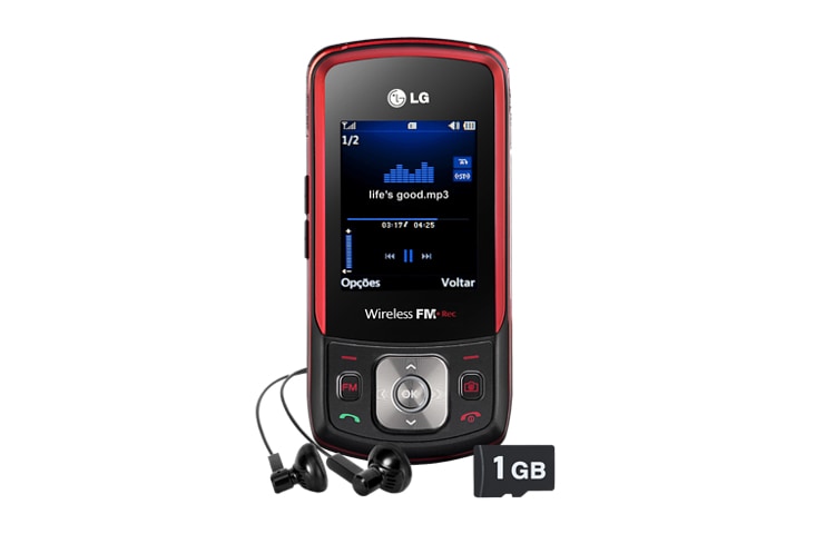 LG Telefone com rádio FM com gravador e antena interna, MP3 Player e câmera de 2 Mega Pixels, GB230