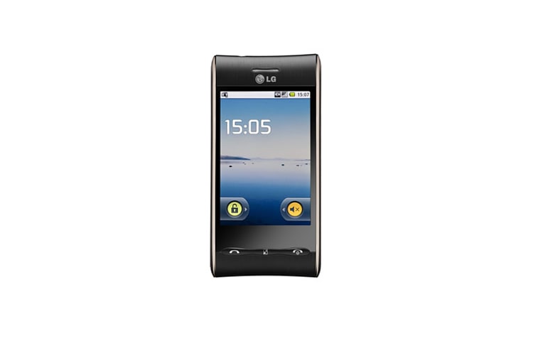 Vista frontal de Design único com a funcionalidade do Android GT540