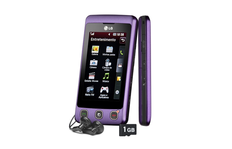 LG O aparelho dispensa comentários. A tela dispensa botões., KP570-Roxo