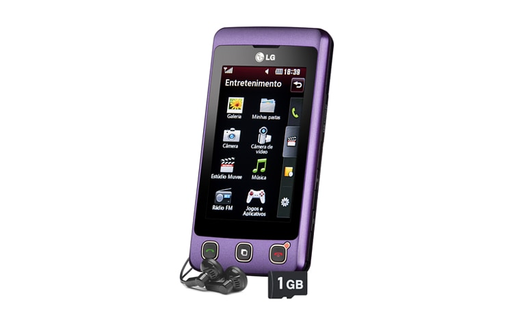 LG O aparelho dispensa comentários. A tela dispensa botões., KP570-Roxo