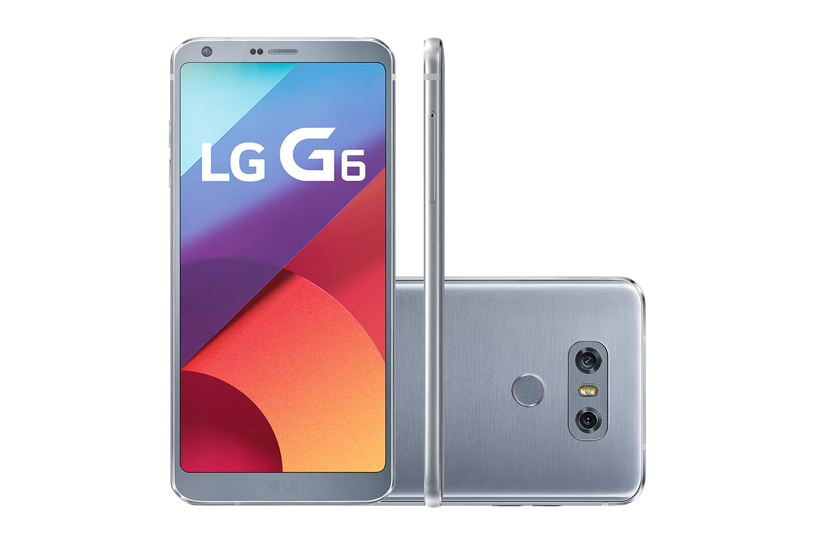 Vista frontal de Novo LG G6 Platinum - A Tela De Cinema Que Cabe Na Sua Mão LGH870-Platinum