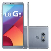 Vista frontal de Novo LG G6 Platinum - A Tela De Cinema Que Cabe Na Sua Mão LGH870-Platinum