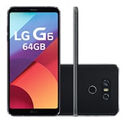 Vista frontal de LG G6 64GB Astro Black - A Tela De Cinema Que Cabe Na Sua Mão LGH870I-ASTRO-BLACK