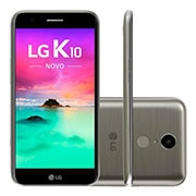 Vista frontal de Smartphone LG K10 Titanio 32 GB de Memória interna e Câmera de 13MP LGM250DS-Titanio