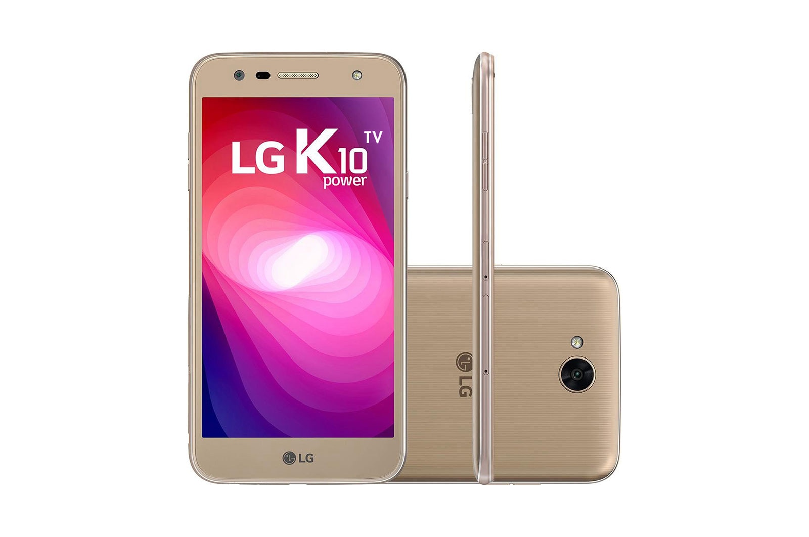 Vista frontal de LG K10 Power TV Dourado LGM320TV-DOURADO