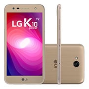 Vista frontal de LG K10 Power TV Dourado LGM320TV-DOURADO