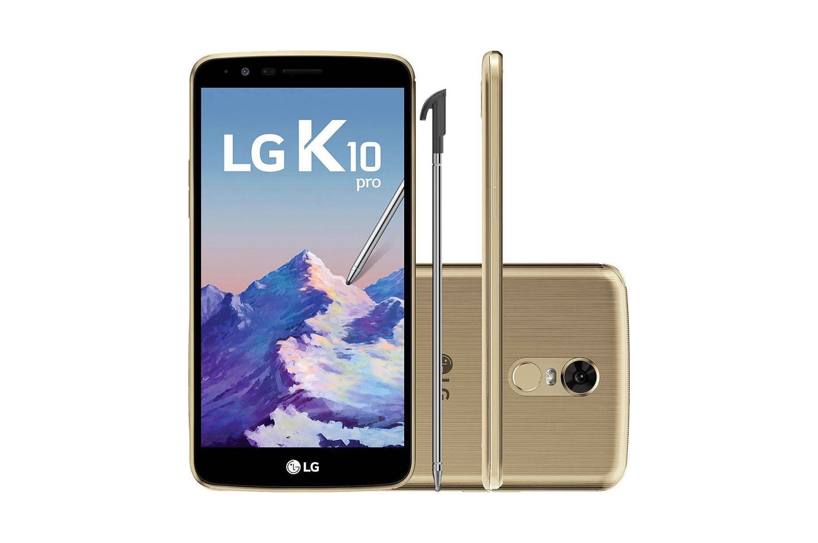 Vista frontal de LG K10 Pro Dourado LGM400DF-Dourado