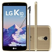 Vista frontal de LG K10 Pro Dourado LGM400DF-Dourado