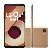 Vista frontal de Smartphone LG Q6 Plus Rose Gold 64 GB de Memória interna e Câmera de 13MP LGM700TV Q6 PLUS Rose Gold