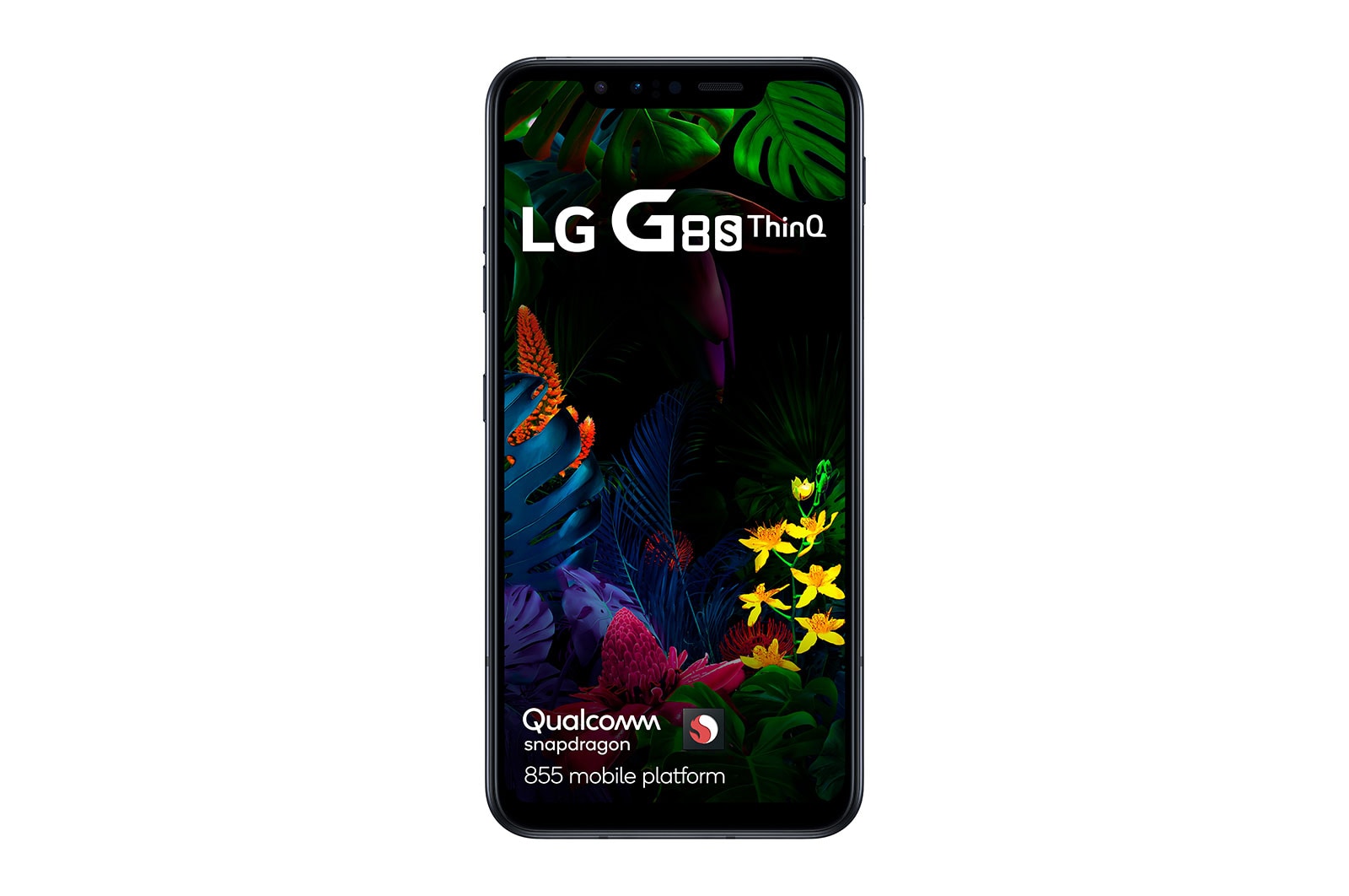 Vista frontal de Smartphone LG G8S ThinQ Câmera Tripla com sensor 3D ToF, Multi ID, Memória de 128GB e Snapdragon 855 LMG810EAW