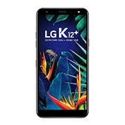 Vista frontal de Smartphone LG K12&#43; Câmera de 16MP, Inteligência Artificial, Selfie de 8MP flash e Resistencia Militar LMX420BMW