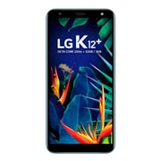 Vista frontal de Smartphone LG K12&#43; Câmera de 16MP, Inteligência Artificial, Selfie de 8MP flash e Resistencia Militar LMX420BMW