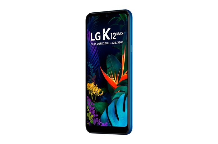 LG Smartphone LG K12 Max - Câmera dupla de 13MP e 2MP, Memória de 3GB/32GB, Tela de 6.26" e Android 9.0, LMX520BMW