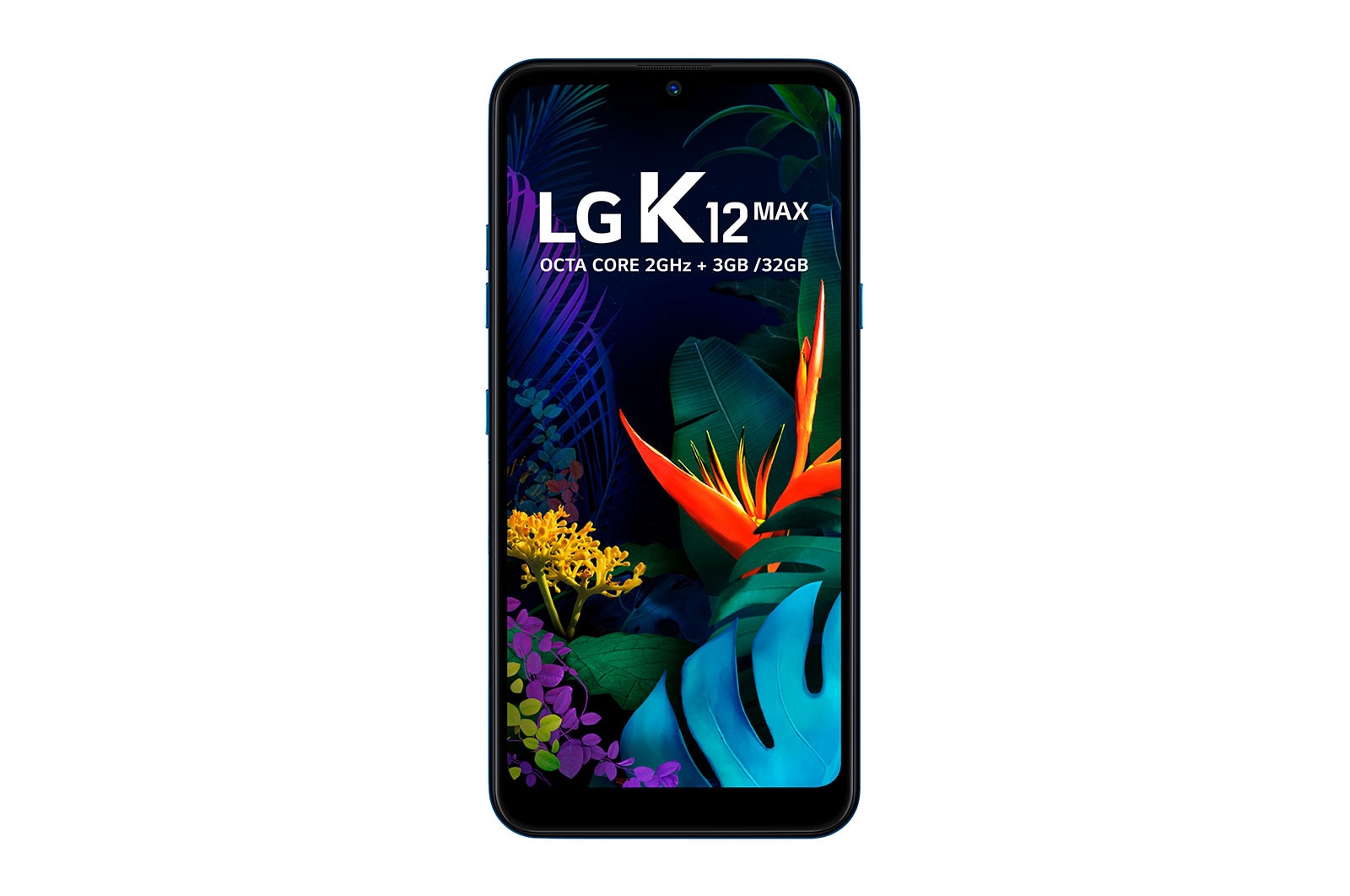 Vista frontal de Smartphone LG K12 Max - Câmera dupla de 13MP e 2MP, Memória de 3GB/32GB, Tela de 6.26&#34; e Android 9.0 LMX520BMW