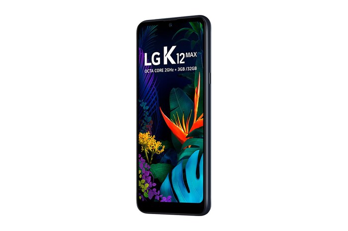 LG Smartphone LG K12 Max - Câmera dupla de 13MP e 2MP, Memória de 3GB/32GB, Tela de 6.26" e Android 9.0, LMX520BMW