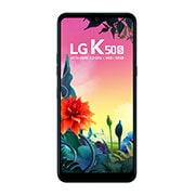 Vista frontal de Smartphone LG K50S - Câmera Tripla com Selfie de 13MP, Inteligência Artificial e Bateria de 4.000mAh LMX540BMW