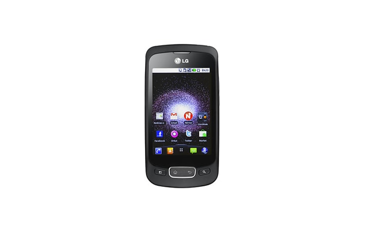 Vista frontal de O primeiro smartphone 3G com sistema operacional Android™ 2.2. P500