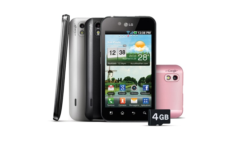 LG WiFi, Android 2.2, GPS, ultra-brilhante, super fino, P970