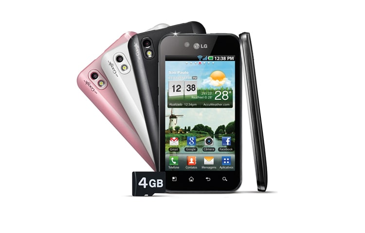 LG WiFi, Android 2.2, GPS, ultra-brilhante, super fino, P970