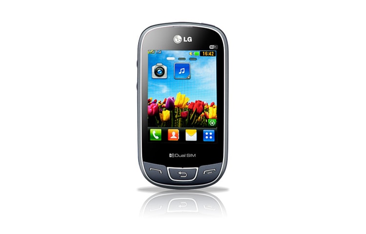 Vista frontal de Dois chips em celular touchscreen T515