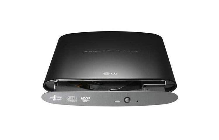 Vista frontal de Drive externo portátil slim, gravador e leitor de DVD e CD GP08NU20.AVDR12B