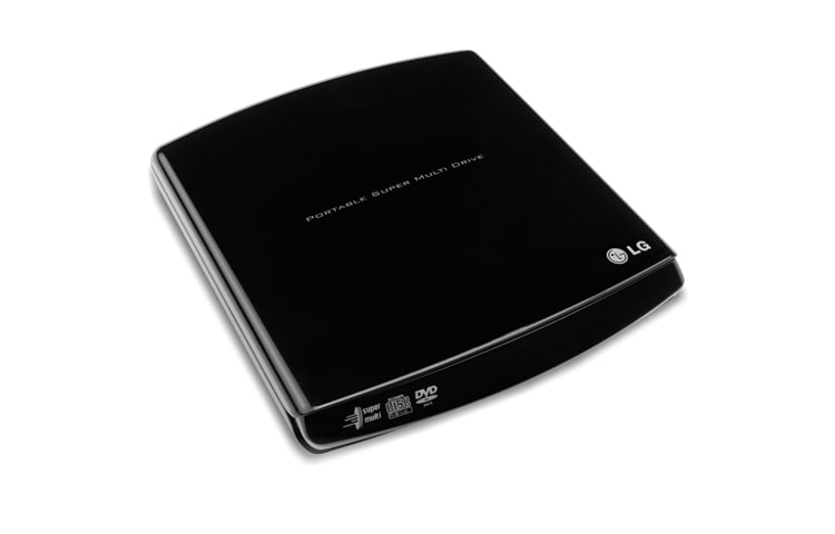 Vista frontal de Drive externo portátil slim, gravador e leitor de DVD e CD GP10NB20