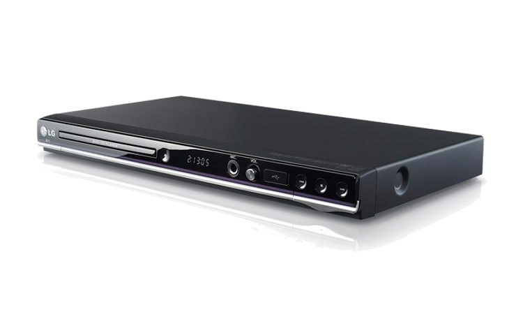Vista frontal de DVD player com USB Rec e Karaokê DV457