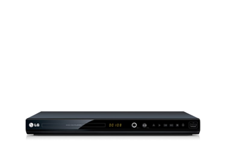 Vista frontal de DVD player com USB Rec e Karaokê. DV647