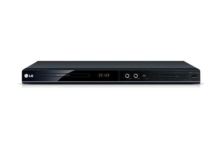Vista frontal de DVD player com Karaokê e alta definição de imagens. DV697H