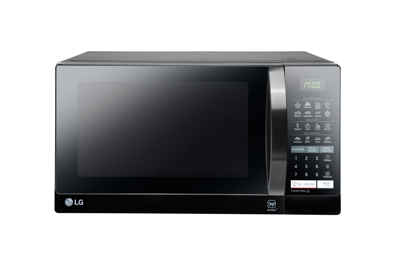 Vista frontal de Forno de Micro-ondas Solo 30L com revestimento EasyClean™ e tecnologia I Wave MS3057Q(A)