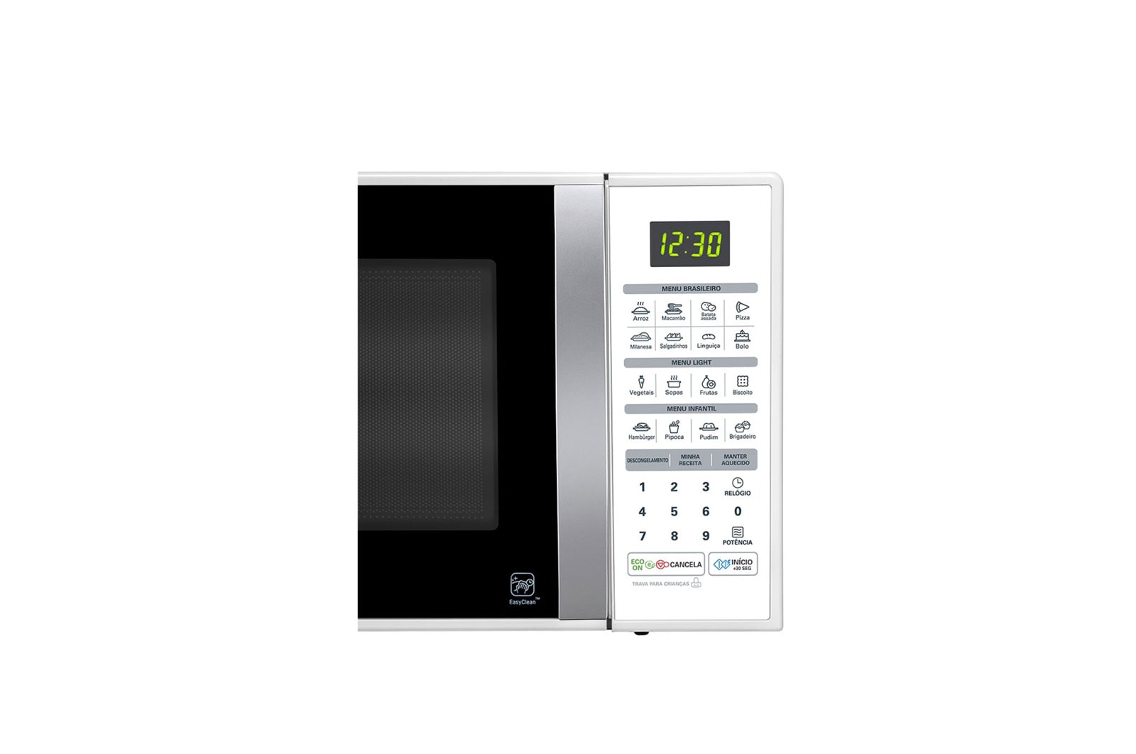 LG Forno de Micro-ondas Solo 30L com revestimento EasyClean™, tecnologia I Wave e acabamento em branco, MS3052R