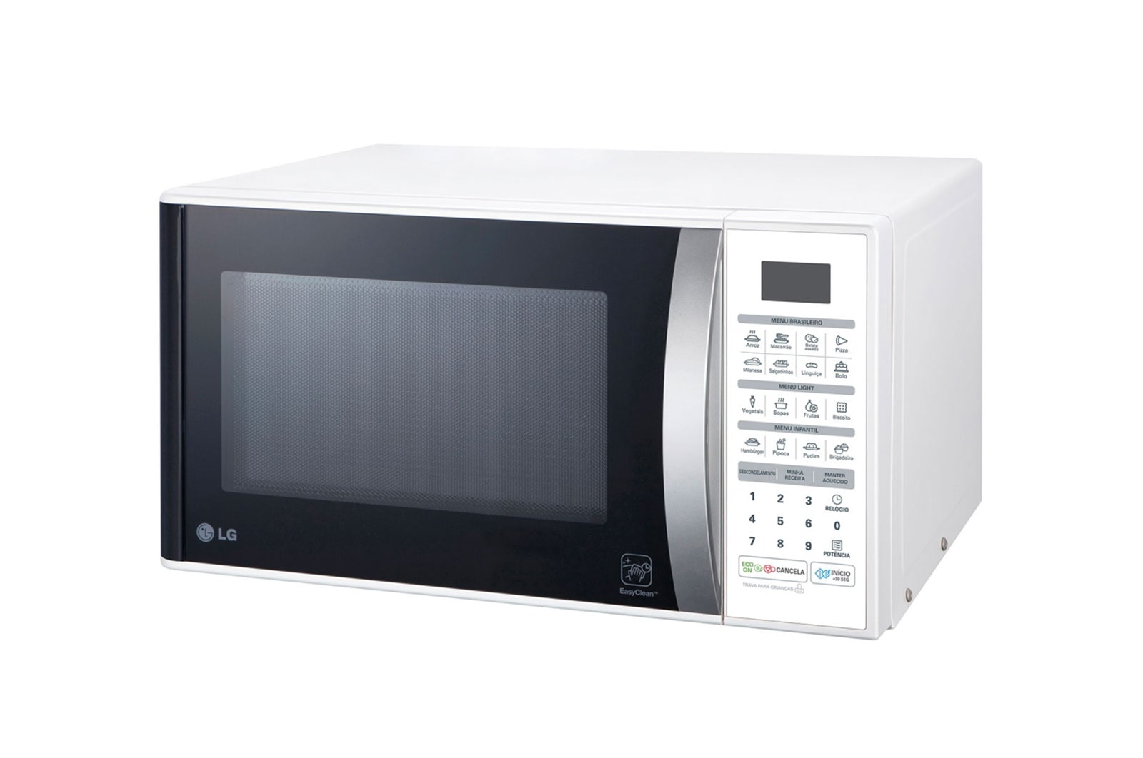 LG Forno de Micro-ondas Solo 30L com revestimento EasyClean™, tecnologia I Wave e acabamento em branco, MS3052R