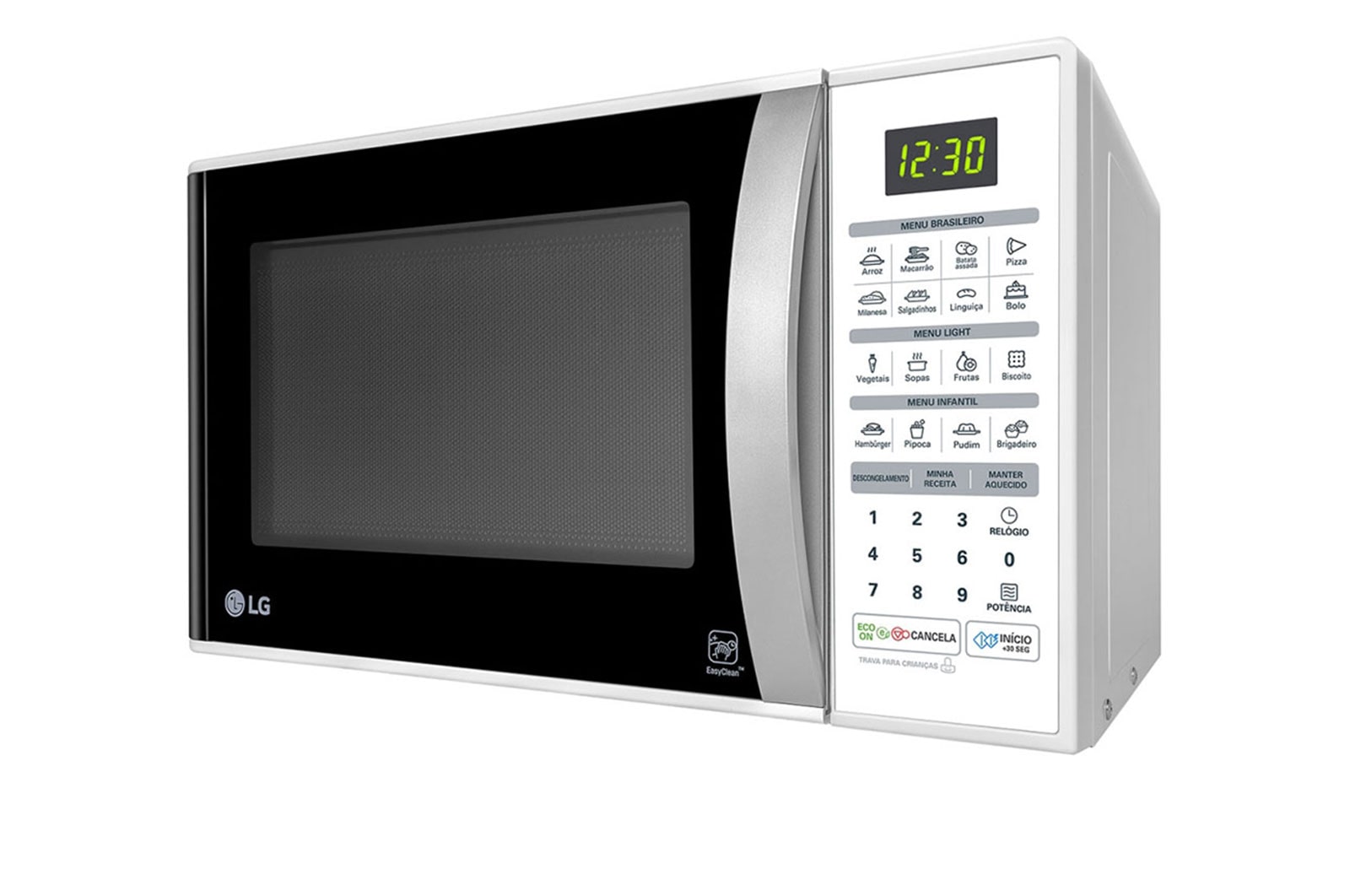 LG Forno de Micro-ondas Solo 30L com revestimento EasyClean™, tecnologia I Wave e acabamento em branco, MS3052R