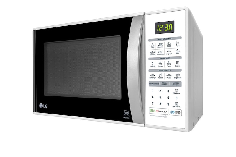 LG Forno de Micro-ondas Solo 30L com revestimento EasyClean™, tecnologia I Wave e acabamento em branco, MS3052R