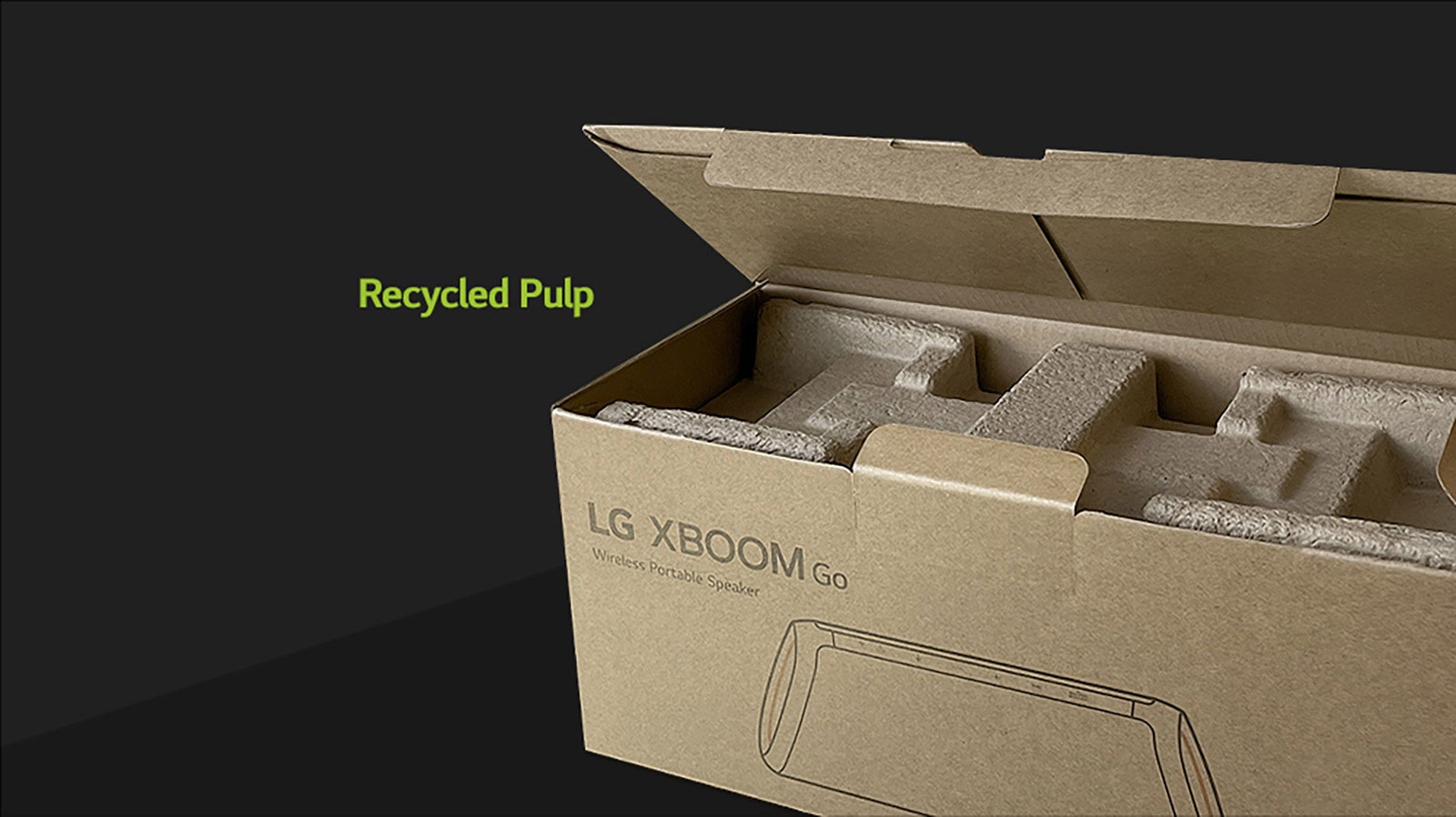 Caixa de embalagem da LG XBOOM Go.