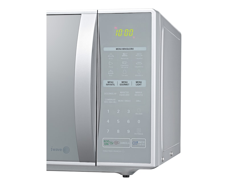 LG 30 Litros, Grill, Prata e Espelhado, Função Combinada, 20 Programas de Cozimento., MH7043R(A)